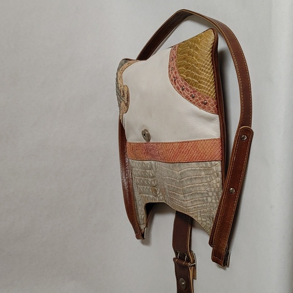 Vintage TOUS Flat Cross Shoulder Cobra & Crocodile Embossed Bag - Picture 8 of 15